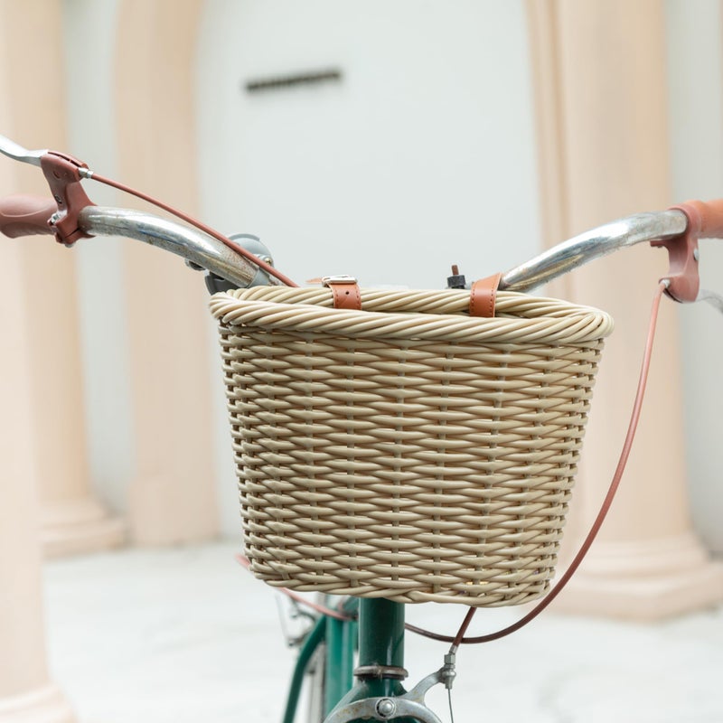 ZUKKA Bike Basket Woven Bike Basket for Adult Bikes Front/Kids Bike Handlebar with Adjustable Leather Straps Waterproof Storage Bicycle Basket, Multi-Colors - Image 2